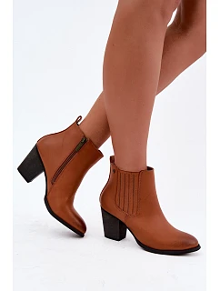 Dámské zateplené kozačky na podpatku  Camel model 22355977 - Medicine