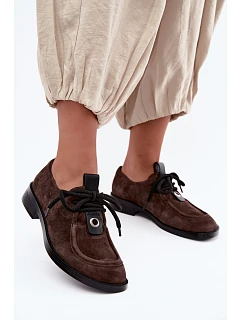 Dámské barefoot polobotky z přírodního semiše model 22356075 hnědé - D&A
