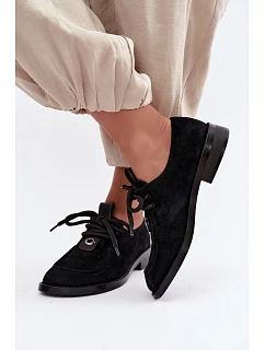 Dámské barefoot polobotky z přírodní semiše model 22356081 černé - D&A