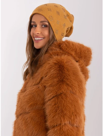 Czapka AT CZ model 18987489 ciemny żółty - FPrice