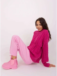 Sweter AT SW  fuksjowy model 19018557 - FPrice