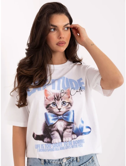 T shirt model 21378820 biało niebieski - FPrice