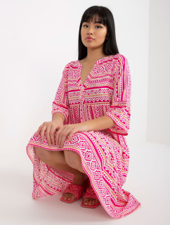 Dámské šaty model 18116378 bílé a růžové - FPrice
