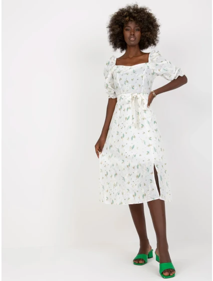 Dámské šaty LK SK model 17547236 bílé a zelené - FPrice