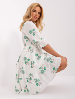 Sukienka LK SK 509346.85 biało zielony