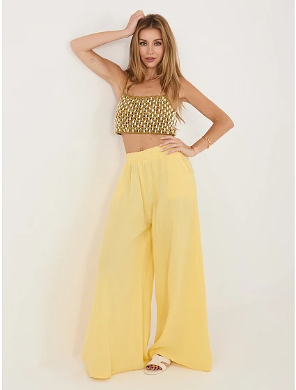 Spodnie MI SP model 22102619 jasny żółty - FPrice