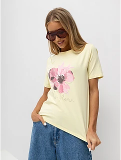 T shirt RV TS model 22303440 jasny żółty - FPrice