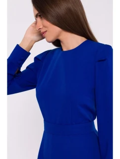 model 20503134 Rozšířené šaty s páskem královská modř - STYLOVE