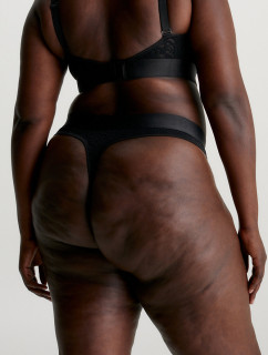 Dámská tanga Plus Size Lace Thong Intrinsic 000QF7346EUB1 černá - Calvin Klein