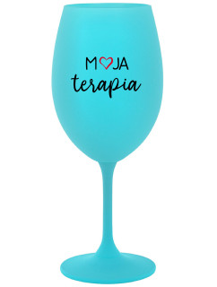 MOJA TERAPIA - tyrkysová sklenice na víno 350 ml