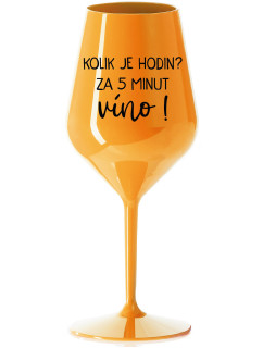 JE  5  oranžová nerozbitná sklenice na víno 470 ml model 20157183 - Giftela