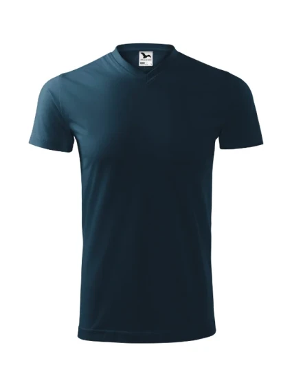 Heavy V-neck tričko unisex námořní modrá