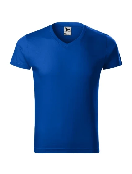 Slim Fit V-neck tričko pánské královská modrá
