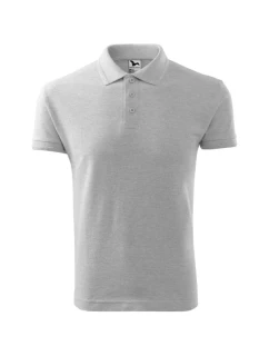 Pique Polo polokošile pánská světle šedý melír