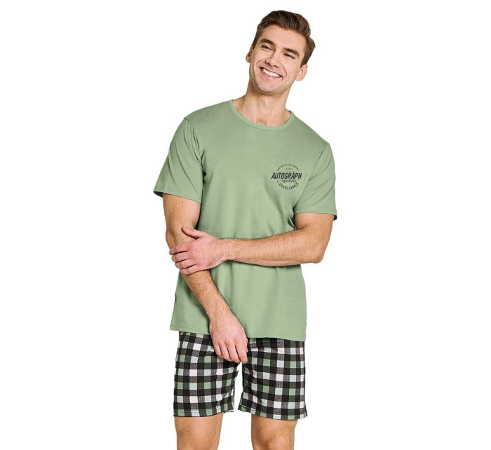 Pánské pyžamo Carter zelené s nápisem
