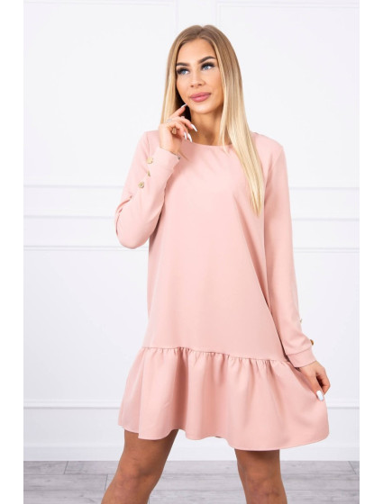 Šaty s volánky pudrově růžové