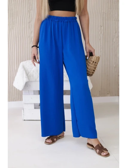 Kalhoty se širokými nohavicemi chrpově modrá Kalhoty se širokými nohavicemi chrpově modrá
