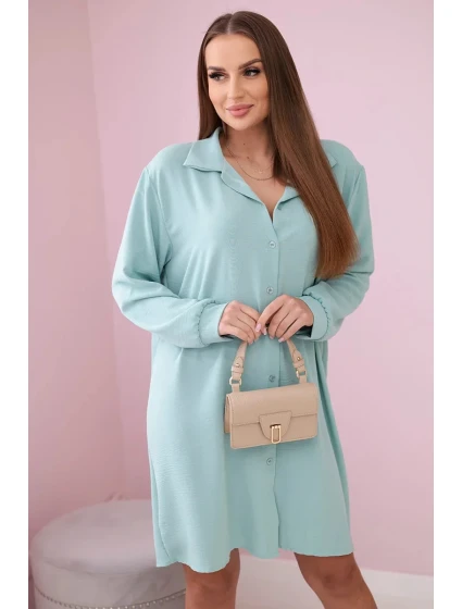 Dlouhá košile s viskózou tmavá máta Dlouhá košile s viskózou tmavá máta