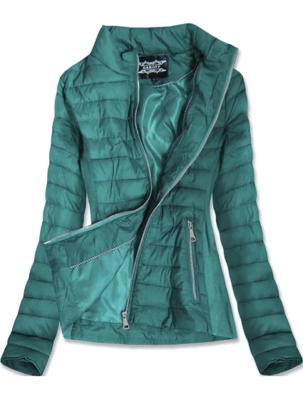 Bunda v mořské akvamarínové barvě s pružnými vsadkami 2 (19801) Bunda v mořské akvamarínové barvě s pružnými vsadkami 2 (19801)