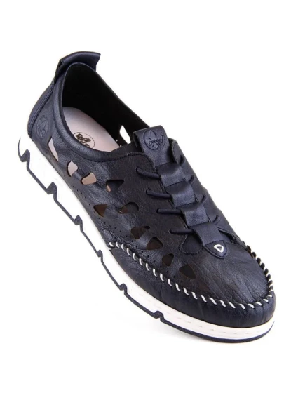 Rieker W RKR652 námořnicky modrá kožená polobotka s prolamovanou podrážkou Rieker W RKR652 námořnicky modrá kožená polobotka s prolamovanou podrážkou