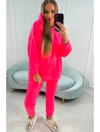 Zateplená sada s mikinou s kapucí růžová neonová Zateplená sada s mikinou s kapucí růžová neonová