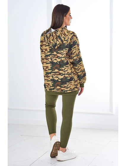 3dílná souprava Vřesoviště halenka, top a legíny khaki + béžová 3dílná souprava Vřesoviště halenka, top a legíny khaki + béžová