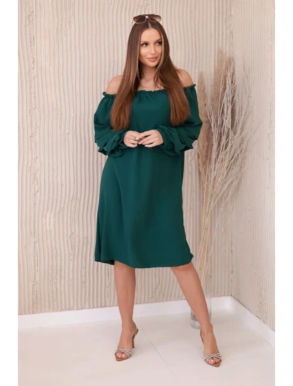 Španělské šaty s ozdobnými rukávy tmavě zelená Španělské šaty s ozdobnými rukávy tmavě zelená