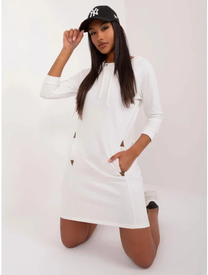 Dámské teplákové mini šaty v barvě ecru (9070) Dámské teplákové mini šaty v barvě ecru (9070)