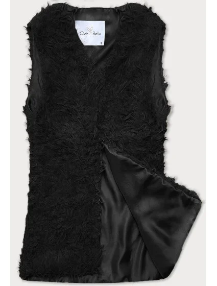 Černá kožešinová vesta s dlouhým vlasem (1402) Černá kožešinová vesta s dlouhým vlasem (1402)