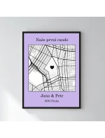 Personalizovaný plakát v rámu - 30x40 - mapa