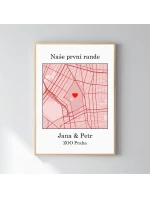 Personalizovaný plakát v rámu - 50x70 - mapa