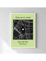 Personalizovaný plakát v rámu - 50x70 - mapa