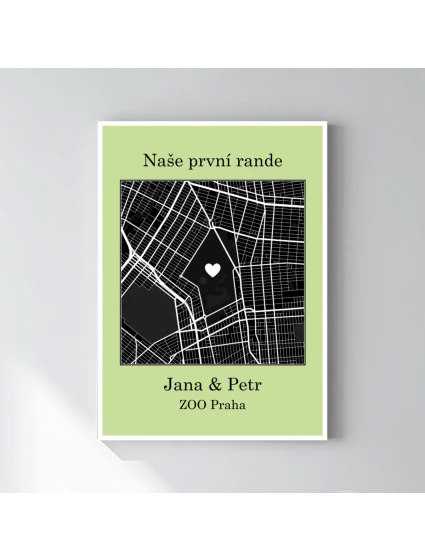 Personalizovaný plakát v rámu - 50x70 - mapa