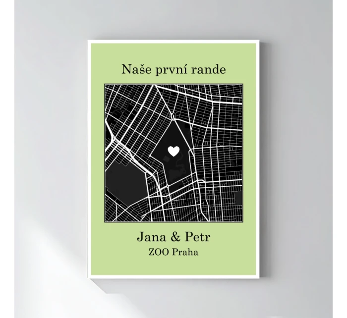 Personalizovaný plakát v rámu - 50x70 - mapa Personalizovaný plakát v rámu - 50x70 - mapa