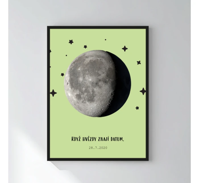 Personalizovaný plakát v rámu - 30x40 - měsíční fáze Personalizovaný plakát v rámu - 30x40 - měsíční fáze