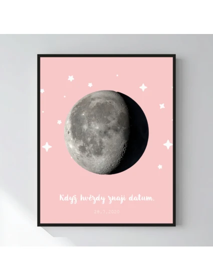 Personalizovaný plakát v rámu - 40x50 - měsíční fáze
