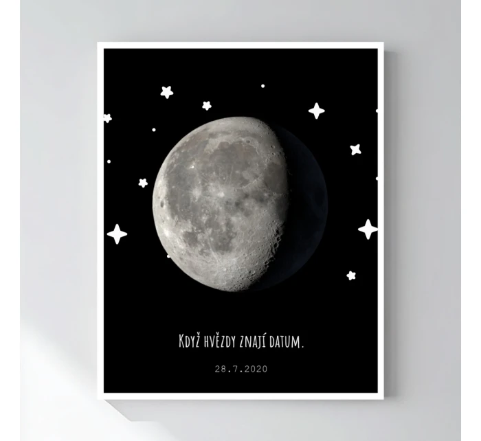 Personalizovaný plakát v rámu - 40x50 - měsíční fáze Personalizovaný plakát v rámu - 40x50 - měsíční fáze