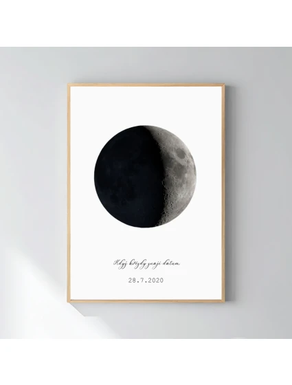 Personalizovaný plakát v rámu - 50x70 - měsíční fáze