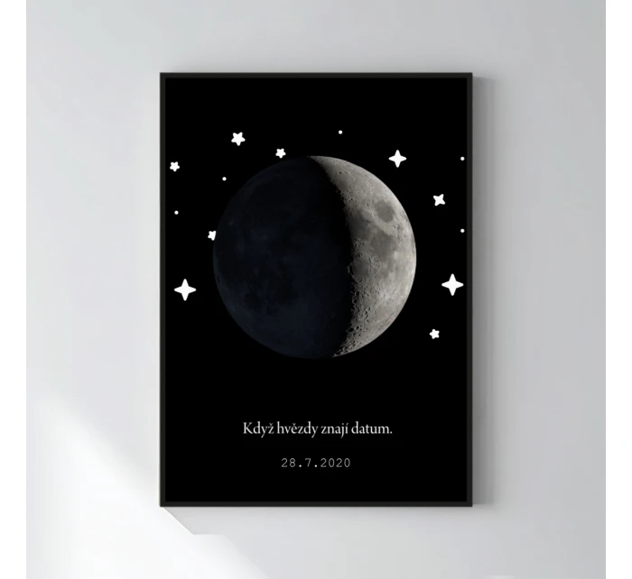Personalizovaný plakát v rámu - 50x70 - měsíční fáze Personalizovaný plakát v rámu - 50x70 - měsíční fáze