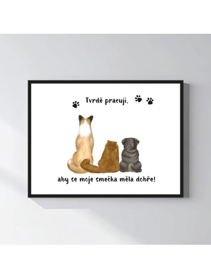 Personalizovaný plakát v rámu - 30x40 - ilustrace zvířátka Personalizovaný plakát v rámu - 30x40 - ilustrace zvířátka