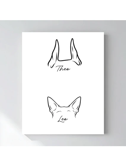 Personalizovaný plakát v rámu - 40x50 - zvířecí ouška Personalizovaný plakát v rámu - 40x50 - zvířecí ouška