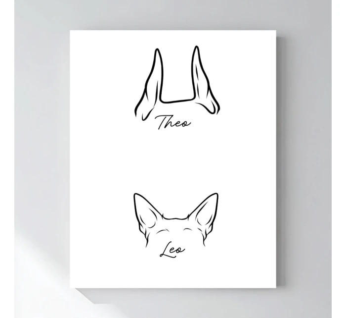 Personalizovaný plakát v rámu - 40x50 - zvířecí ouška Personalizovaný plakát v rámu - 40x50 - zvířecí ouška