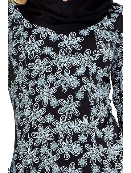 Dámské volnočasové šaty NUMOCO s dlouhým rukávem a rolákem krátké černé - Černá / S - Numoco Dámské volnočasové šaty NUMOCO s dlouhým rukávem a rolákem krátké černé - Černá / S - Numoco