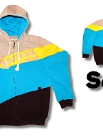 Pánská mikina bavlněná 13114-02 - modro-žluto-černá - Dalef