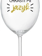 CHRASTÍ MI JAZYK - čirá sklenice na víno 350 ml