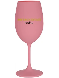 DEFRAGMENTACE MOZKU - růžová sklenice na víno 350 ml
