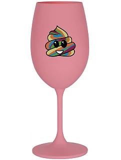 DUHOVÉ VESELÉ EE - růžová sklenice na víno 350 ml