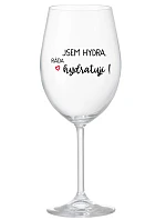 JSEM HYDRA. RÁDA HYDRATUJI! - čirá sklenice na víno 350 ml JSEM HYDRA. RÁDA HYDRATUJI! - čirá sklenice na víno 350 ml