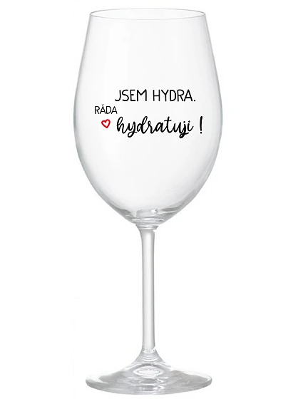 JSEM HYDRA. RÁDA HYDRATUJI! - čirá sklenice na víno 350 ml JSEM HYDRA. RÁDA HYDRATUJI! - čirá sklenice na víno 350 ml