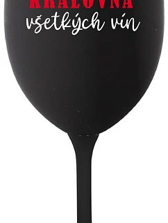 KRÁĽOVNÁ VŠETKÝCH VÍN - čierny pohár na víno 350 ml